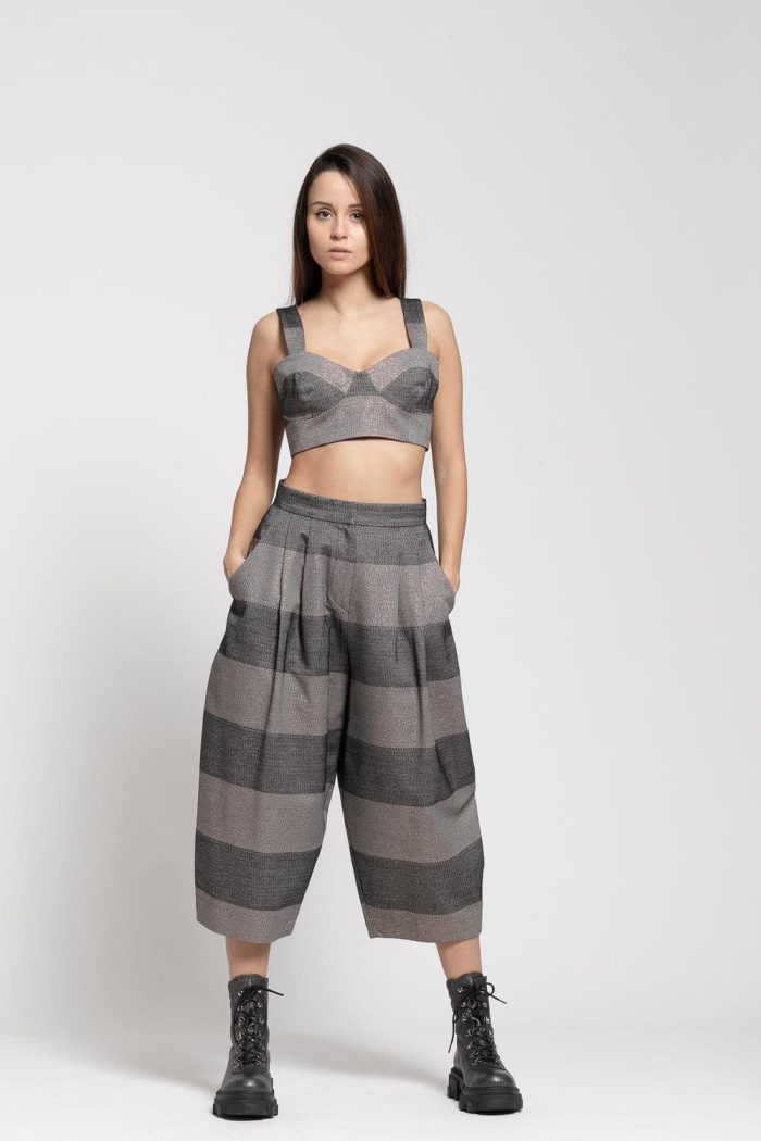 LUREX STRIPE BUSTIER STELIOS KOUDOUNARIS