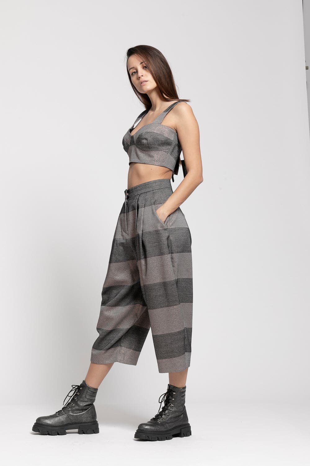 LUREX STRIPE BUSTIER STELIOS KOUDOUNARIS