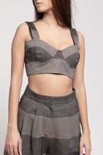 LUREX STRIPE BUSTIER STELIOS KOUDOUNARIS