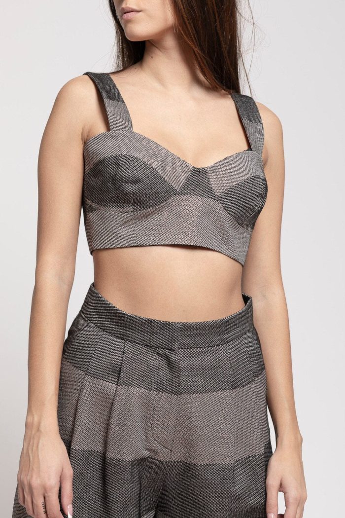LUREX STRIPE BUSTIER STELIOS KOUDOUNARIS