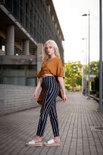 HIGH WAIST STRIPY TROUSERS STELIOS KOUDOUNARIS