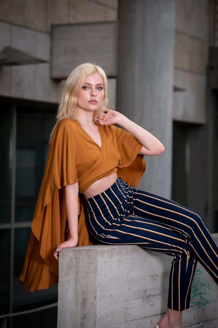 FRONT BOW CAPE BLOUSE STELIOS KOUDOUNARIS